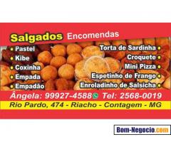 Salgados variados fritos e para fritar