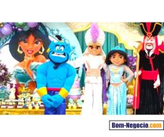 Jasmine e Alladin personagens vivos cover princesa